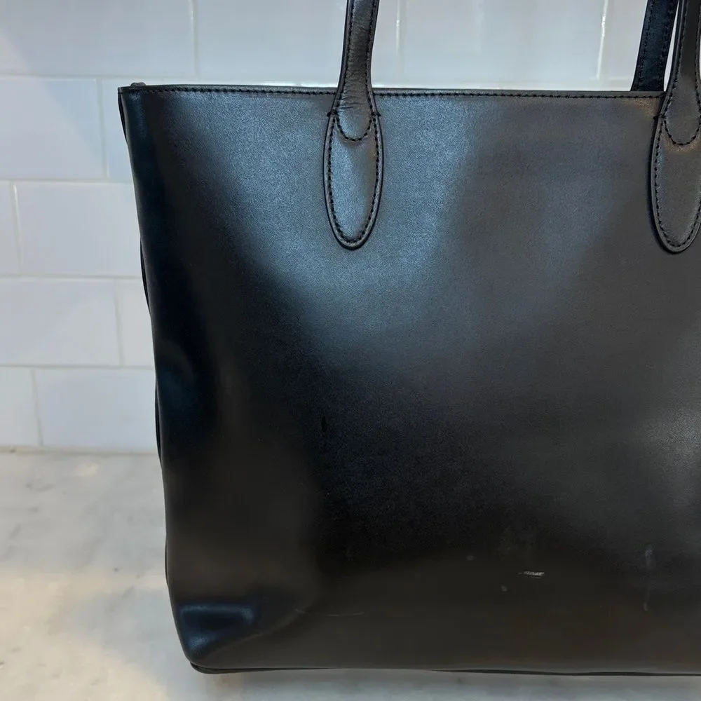 Kate Spade Bag Purse Handbag Leather Large Shopper Tote Black Pocketbook